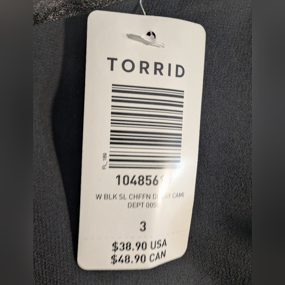 Torrid Elegant Black Women's Sheer Tank Top Size 3X NWT - Picture 6 of 11